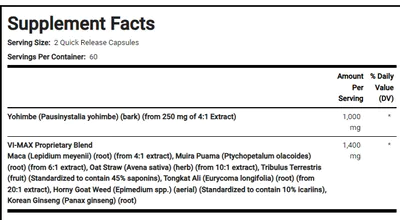 Vi-Max Male, 120 cápsulas, PipingRock