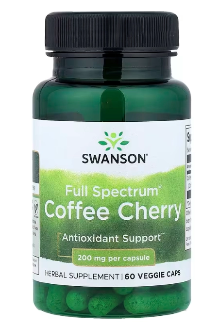 Full Spectrum Café Cereja 200mg, 60 Cápsulas, Swanson