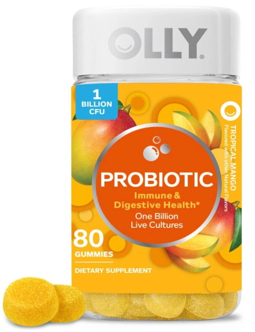Probiotic, Probióticos 1 bilhão de UFCs, 80 Gomas Sabor Manga, OLLY