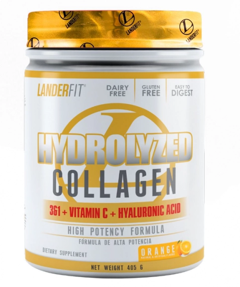 Colágeno Hidrolisado, Sabor Laranja, 405g, Landerfit