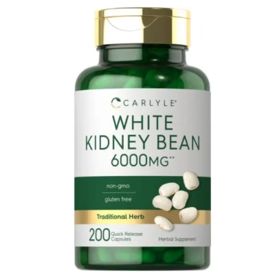  White Kidney Bean, Feijão Branco 6000mg, 200 Cápsulas, Carlyle