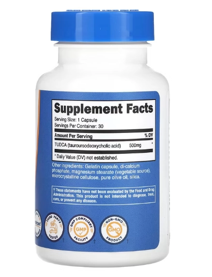 TUDCA, 500 mg, 30 cápsulas, Nutricost