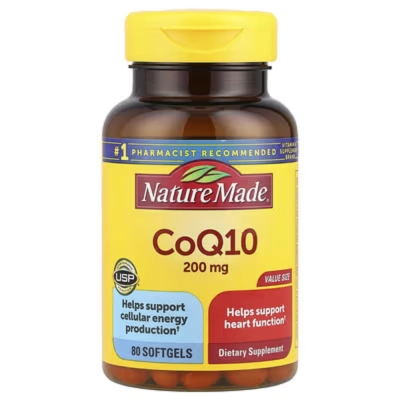 CoQ10, 200 mg, 80 Cápsulas, Nature Made