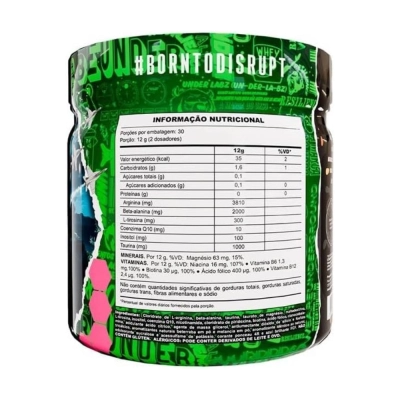 Warzone Night Battle, Sabor Passion &amp; Fury, Energia Extrema, Pump e Foco Total, 360g, Under Labz