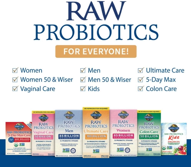 Raw Probióticos, 100 bilhões de UFC, 30 Cápsulas, Garden of Life