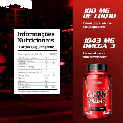 Coenzima CoQ10 com Ômega 3, 1143mg, 60 Cápsulas, Integralmedica