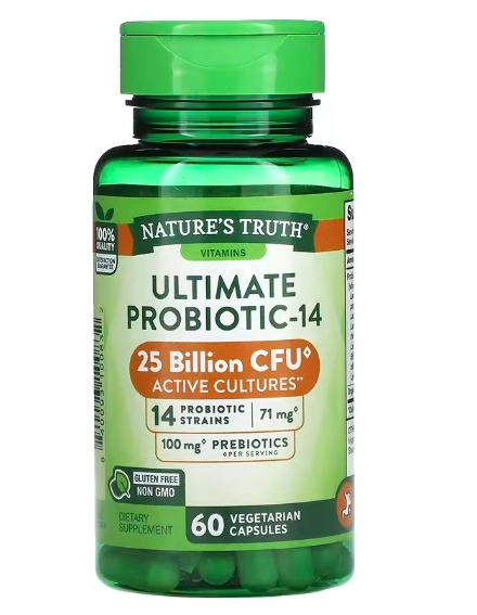 Ultimate Probiotic-14, 25 Bilhões, 60 Cápsulas, Nature's Truth