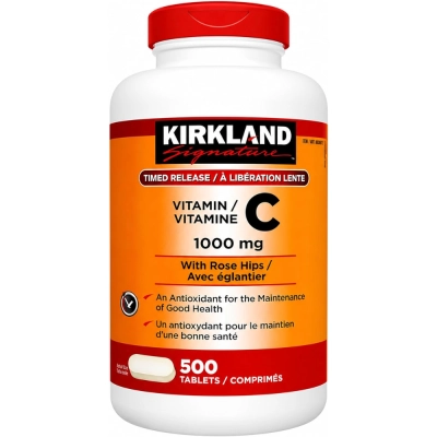 Vitamina C, + Rosa Mosqueta e Bioflavonoides Cítricos, 1000mg, 500 Tablets, Kirkland
