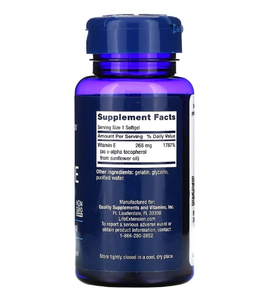 Super Vitamina E, 268mg / 400UI, 90 Cápsulas, Life Extension