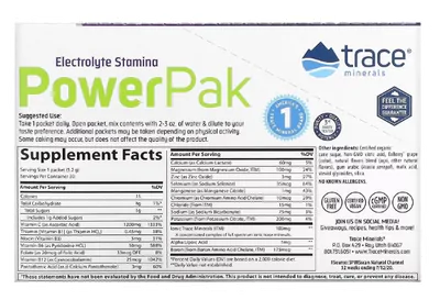 Electrolyte Stamina PowerPak, 30 Pacotes, 5,2g Cada Sabor  Açaí Berry, Trace Minerals