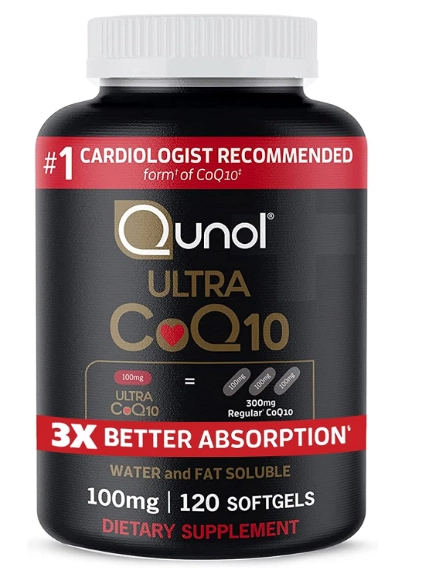 Ultra Coenzima CoQ10, 100mg, Suplemento natural solúvel em água e gordura patenteado, 120 cápsulas, Qunol