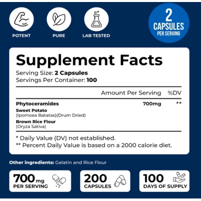 Phytoceramides 700mg, Fitoceramida para Pele, Cabelo e Unhas, 200 Cápsulas, We Like Vitamins