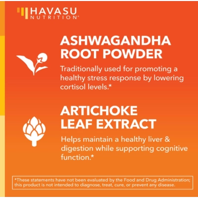 Ashwagandha 1000mg, com Extrato de Alcachofra, 90 Cápsulas, Havasu Nutrition