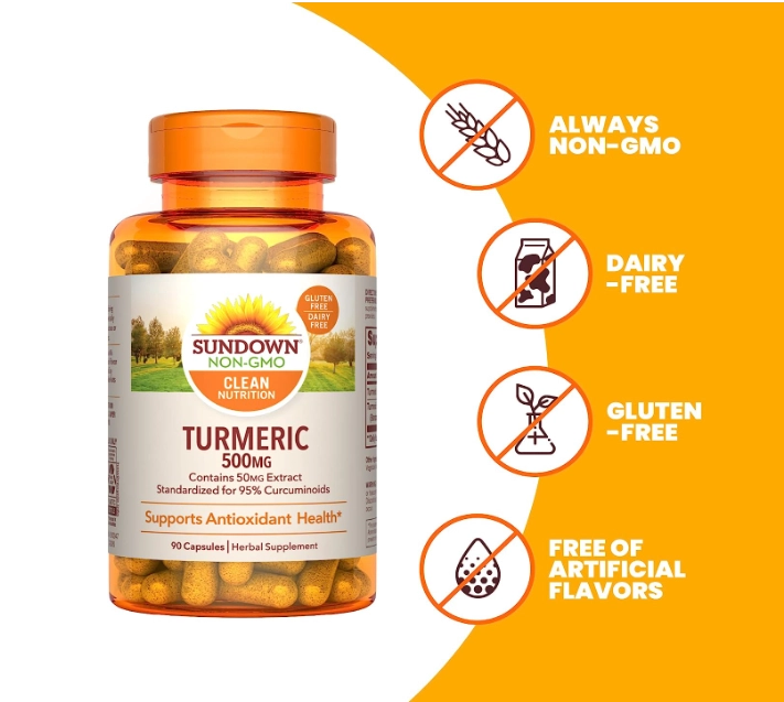 Turmeric, 500mg, 90 Cápsulas, Sundown