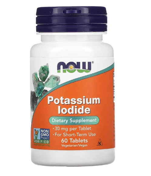 Iodeto de Potássio, 30mg, 60 Comprimidos, Now