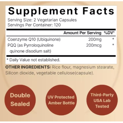 Coenzima CoQ10 200mg com PQQ, 240 Cápsulas, NatureBell 