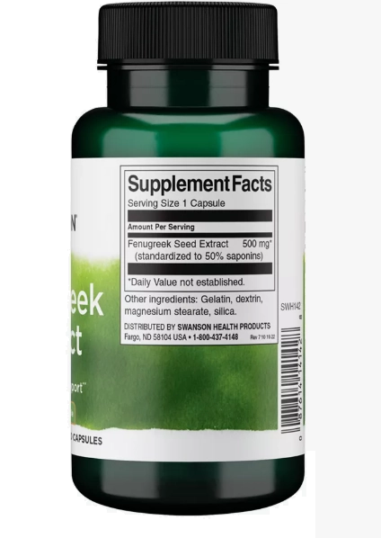 Fenugreek, Extrato Feno Grego 500mg, 90 Capsulas, Swanson