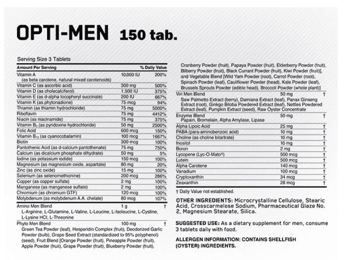 Opti-Men, 150 comprimidos, Optimum Nutrition