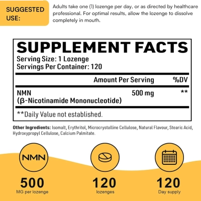 NMN High Potency, Energia, Disposição e Vitalidade no Dia a Dia, 120 Pastilhas, Enprotess