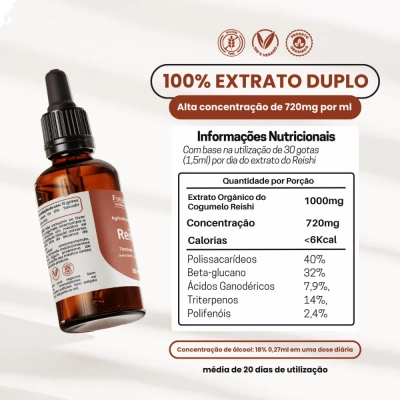 Extrato Líquido Cogumelo Reishi, 30ml - Microdose Life