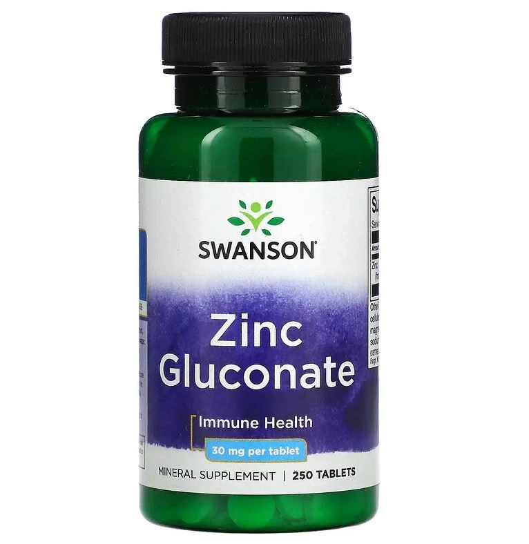 Gluconato de Zinco, 30 mg, 250 Comprimidos, Swanson