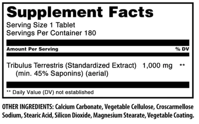 Tribulus Extracto 15000mg, 180 Comprimidos, Amazing Formulas