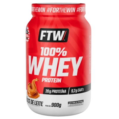 100% Whey Protein com  20g de Proteína, 900g  Sabores, FTW