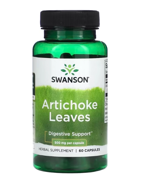 Artichoke Leaves, Folhas de Alcachofra 500mg, 60 Cápsulas, Swanson