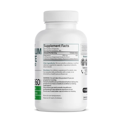 Magnésio Glicinato 200mg, Relaxamento, Qualidade do Sono e Equilíbrio Diário, 360 Cápsulas, Bronson