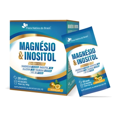 Magnésio & Inositol + Vit. B3 + Taurina, 20 Sachês, Sabores, Flora Nativa