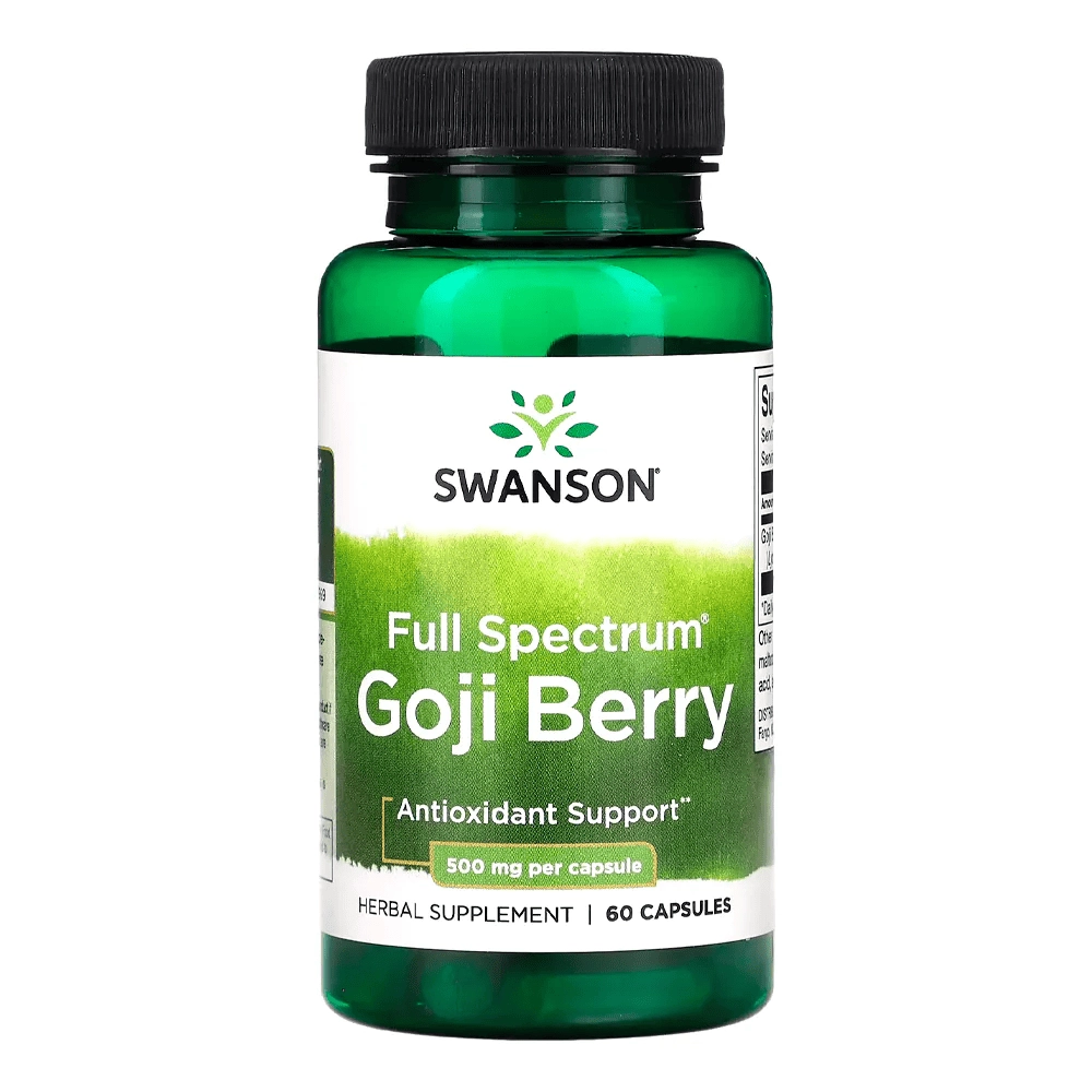 Baga de Goji 500mg, 60 Cápsulas - Swanson