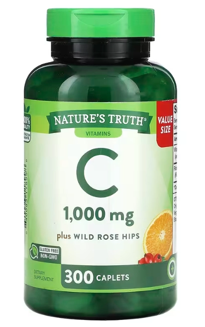 Vitamina C 1000mg e Rosa-Mosqueta Silvestre, 300 Cápsulas, Nature's Truth