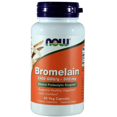 Bromelain 500mg / 2400 GDU Bromelina, 60 Cápsulas, Now