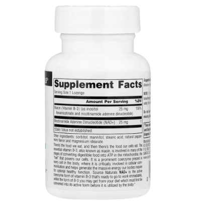 NAD+ Com Vitamina B3 Coenzymated, 60 Pastilhas, Source Naturals