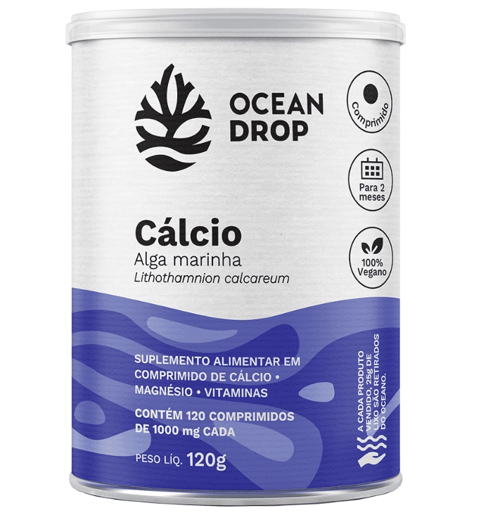 Cálcio de Algas 1000mg, 120 Comprimidos, Ocean Drop