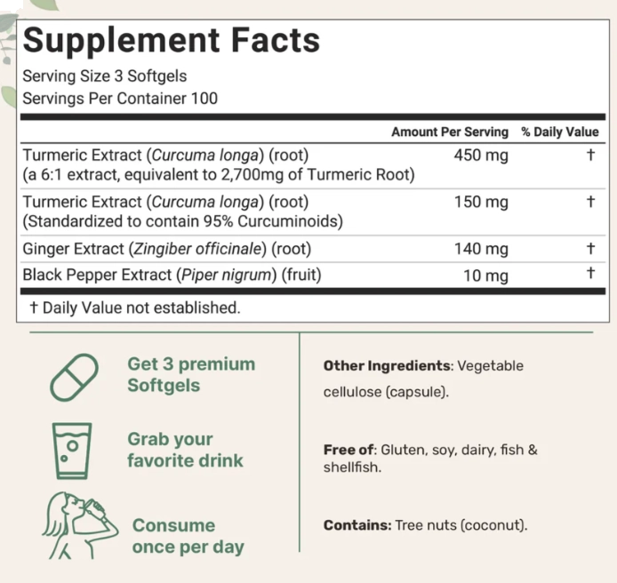 Turmeric, Cúrcuma com Pimenta do Reino e Gengibre, 3000mg, 300 Cápsulas, Micro Ingredients