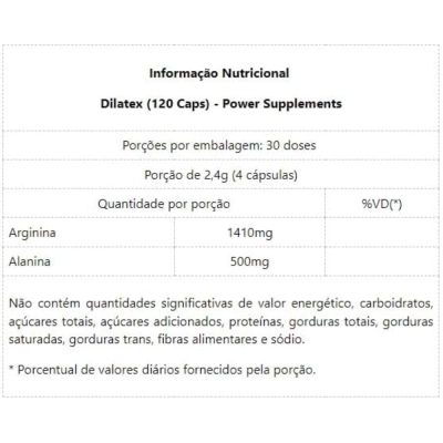 Pré-Treino Dilatex, 600mg, 120 Cápsulas, Power Supplements