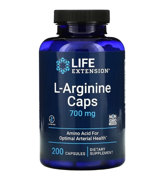 L-Arginina, 700mg, 200 Cápsulas, Life Extension