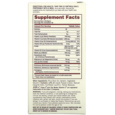 Multivitamínico, Plus 24HR Imune Support, 60 Softgels, Sundown