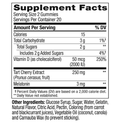 Melatonina 3mg, Para Suporte Muscular para Sono e Dor, 40 Gomas Sabor Frutas Vermelhas, OLLY
