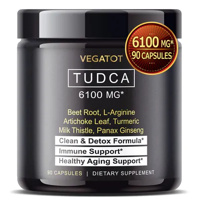 TUDCA, Ácido Tauroursodeoxicólico com L-Arginina , 6100mg, 90 Cápsulas, Vegatot