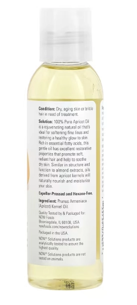 Solução, Óleo de Damasco, 118ml, Now