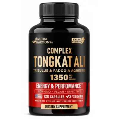 Tongkat Ali Men 1350mg, Energia, Força e Desempenho Masculino, 120 Cápsulas, Nutraharmony