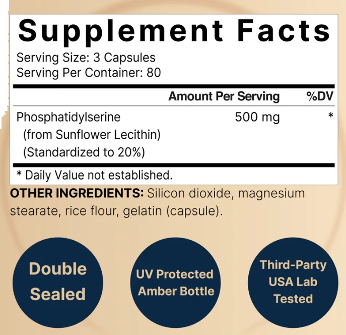 Fosfatidilserina Ultra Forte 500mg, 240 cápsulas, Naturebell