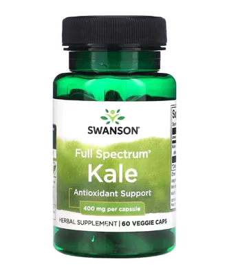 Full Spectrum Kale Couve, 400 mg, 60 Cápsulas, Swanson