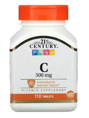 Vitamina C, 500mg, 110 Comprimidos, 21st Century
