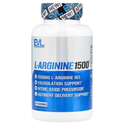 L-Arginine 1500, 100 Cápsulas, EVLution Nutrition