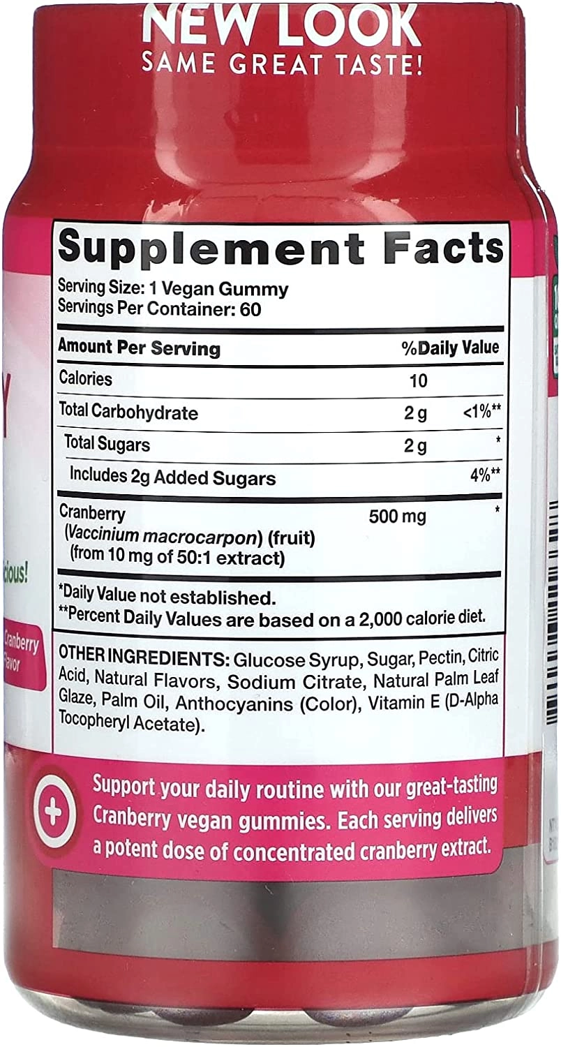 Cranberry 500mg, 60 gomas Sabor cranberry e manga, Nature's Truth