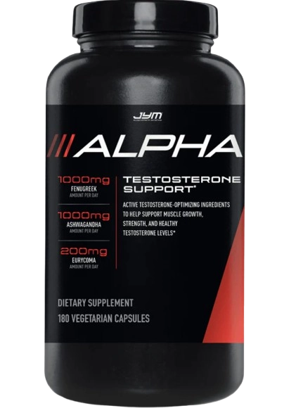 Suporte de Testosterona Alpha, 180 Cápsulas, JYM