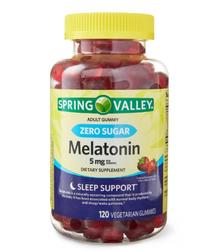 Melatonina 5mg, 120 Gomas Zero Açúcar, Spring Valley